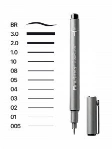 Капиллярные ручки линеры черные для скетчинга 12 штук Орбита OT-OCL03